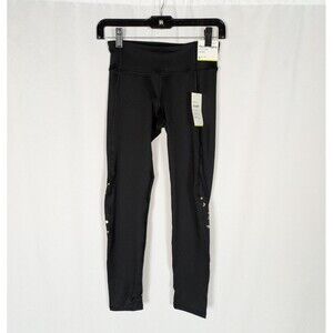 NWT Old Navy Leggings L 10 12 Girl's Black Celestial Mid Rise Elevate Go Dry